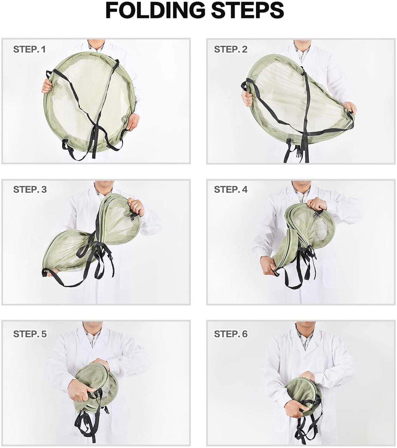 3ft (90cm) Herb Drying Rack - 4/6 Layer Foldable Hanging Mesh with Steel Rings