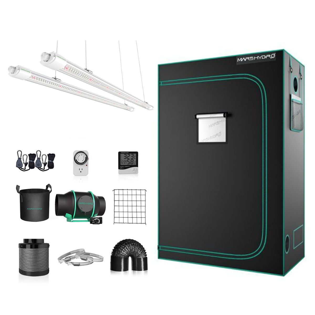 MARS HYDRO VG80 T5 LED Grow Light + 2'X4' Complete Indoor Grow Tent Kit for Cloning & Plant Growth