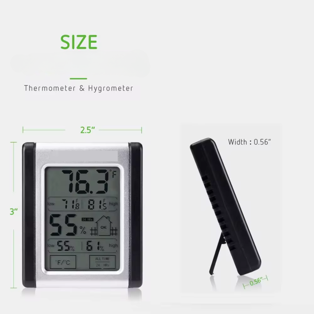 Growhouse Digital Indoor Thermometer & Hygrometer – Accurate Temperature and Humidity Monitor for Grow Tents and Greenhouses