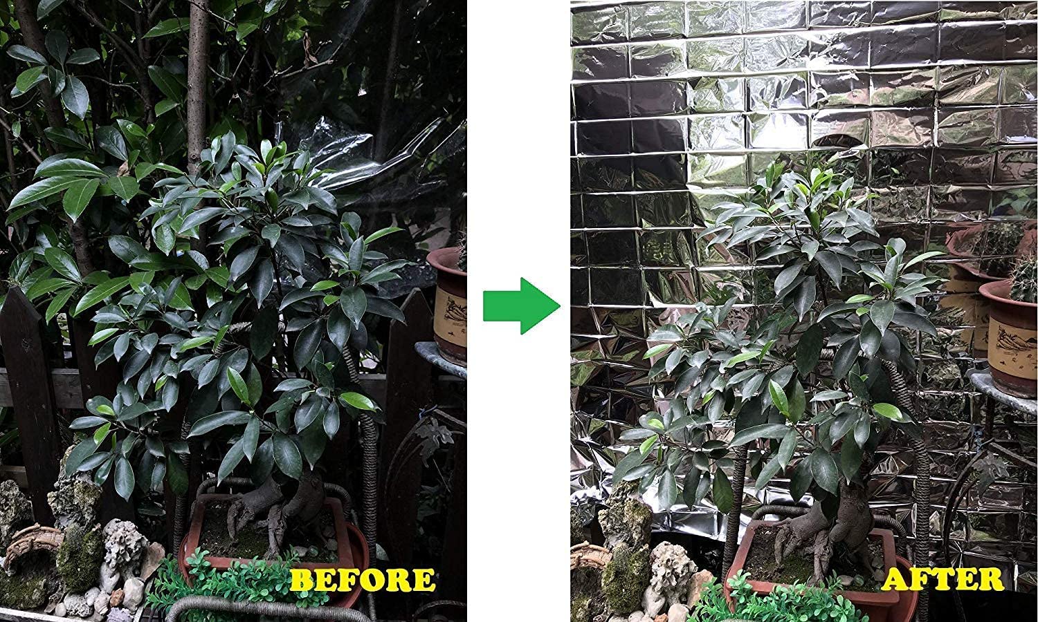 2/6 Pack Silver Reflective Mylar Films - 210x130cm for Grow Tents and Greenhouses