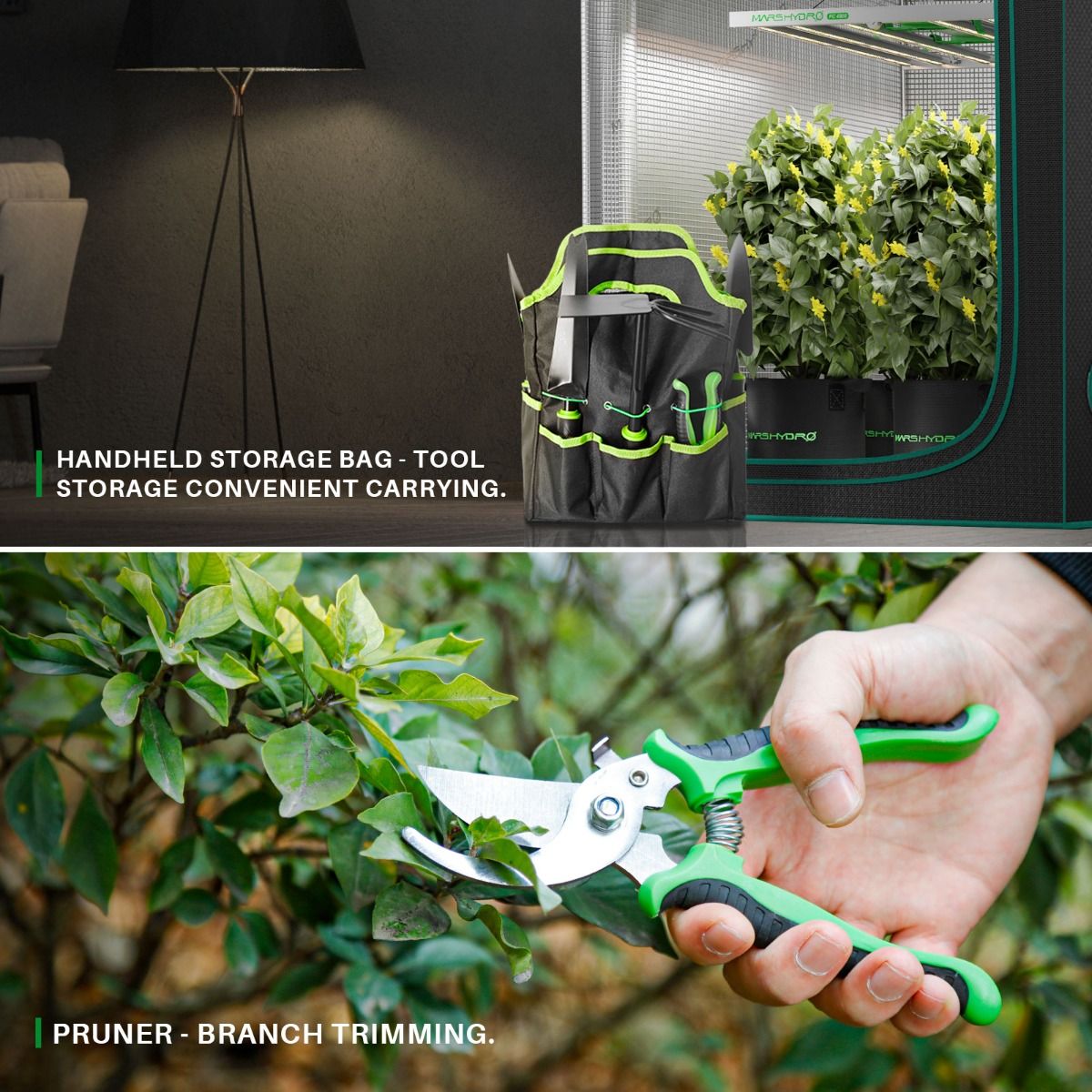 Mars Hydro 6 Pieces Heavy Duty Garden Tools Set for Home Garden Enthusiasts