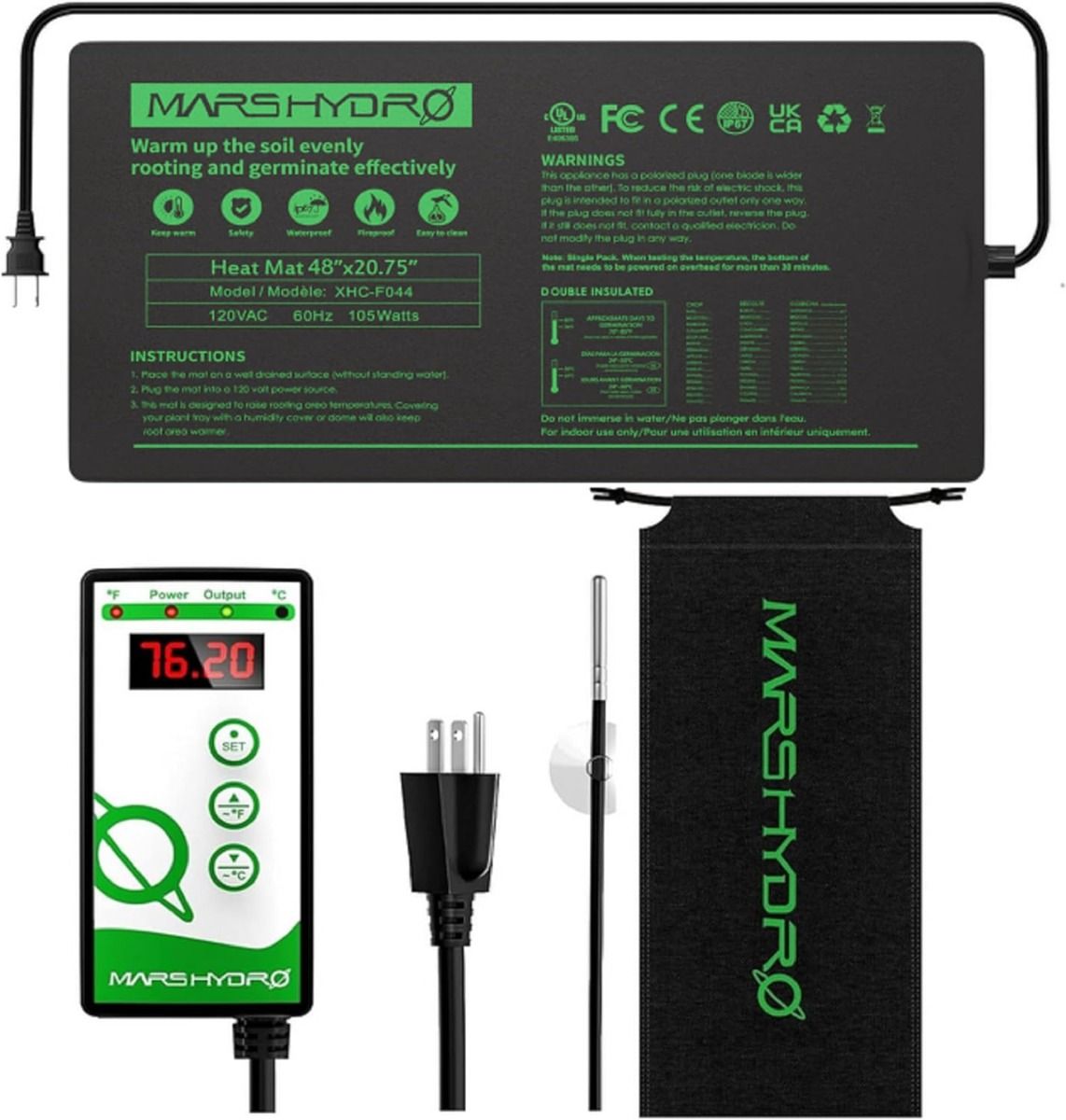 Mars Hydro Seedling Heat Mat Digital Thermostat Combo 48''x20.75''
