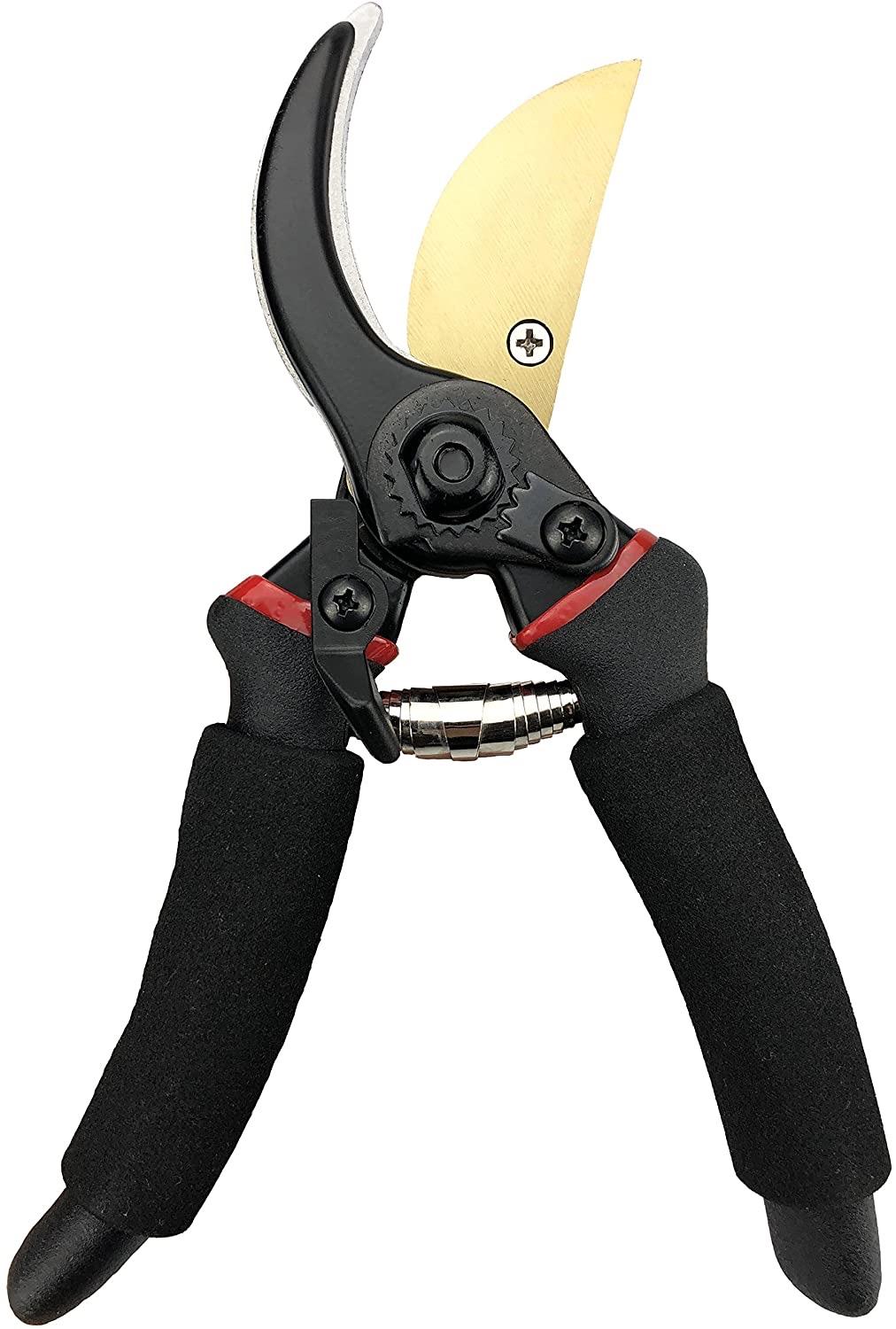 8" Professional Premium Titanium Bypass Pruning Shears, Heavy Duty Hand Pruners, Garden Clippers, Gardening Tools