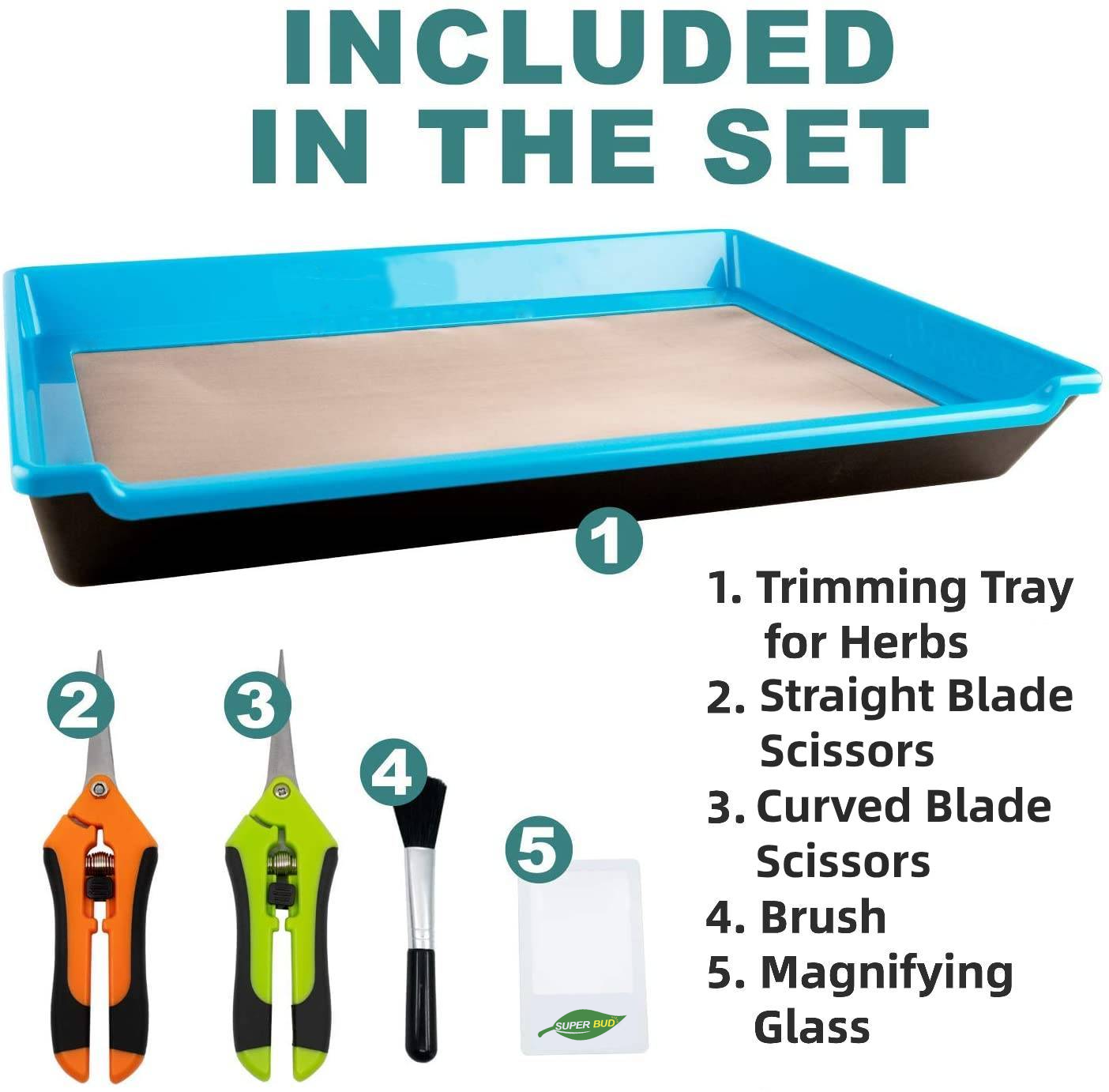 2-in-1 Trimming Tray Set with 150 Micron Mesh - Harvest Trim Bin for Buds, Herbs, and Flowers