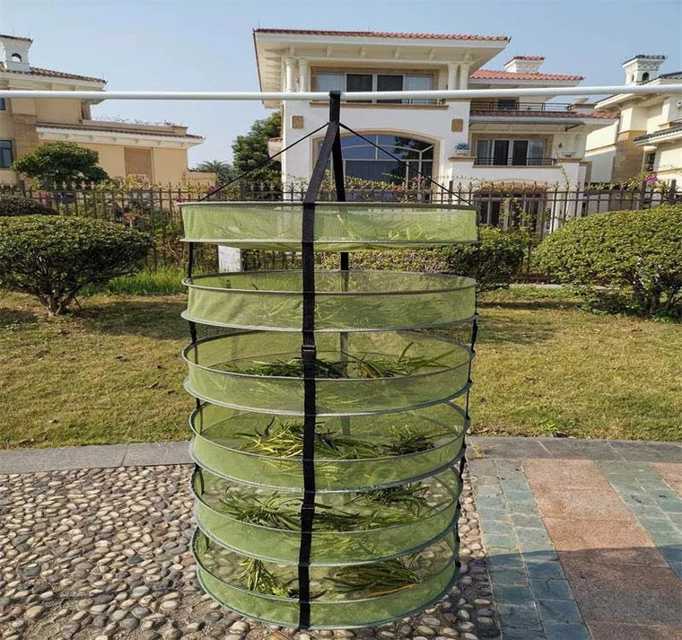 2ft (24'') Hanging Drying Rack - 4/6/8 Layer Detachable Collapsible Mesh for Herbs and Buds