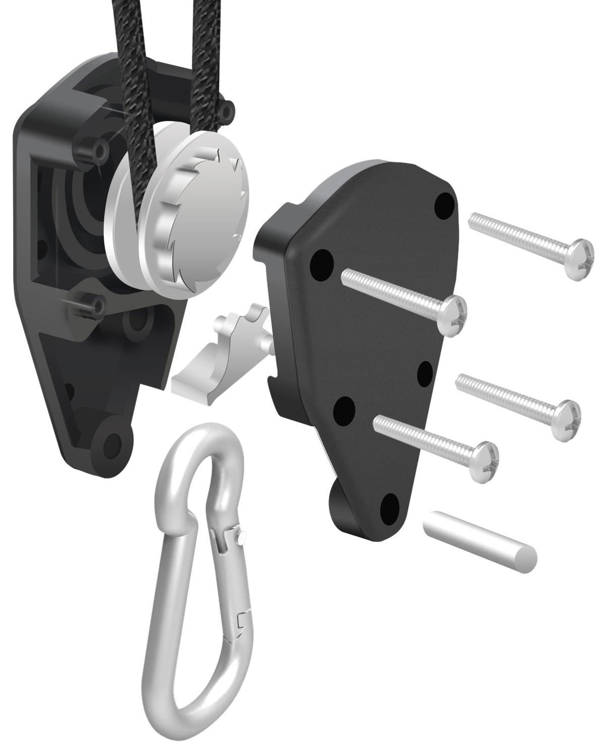 4pcs 1/8 Inch 8 Feet Long Heavy Duty Adjustable Rope Clip Hanger for Grow Kit Hanging Ratchet