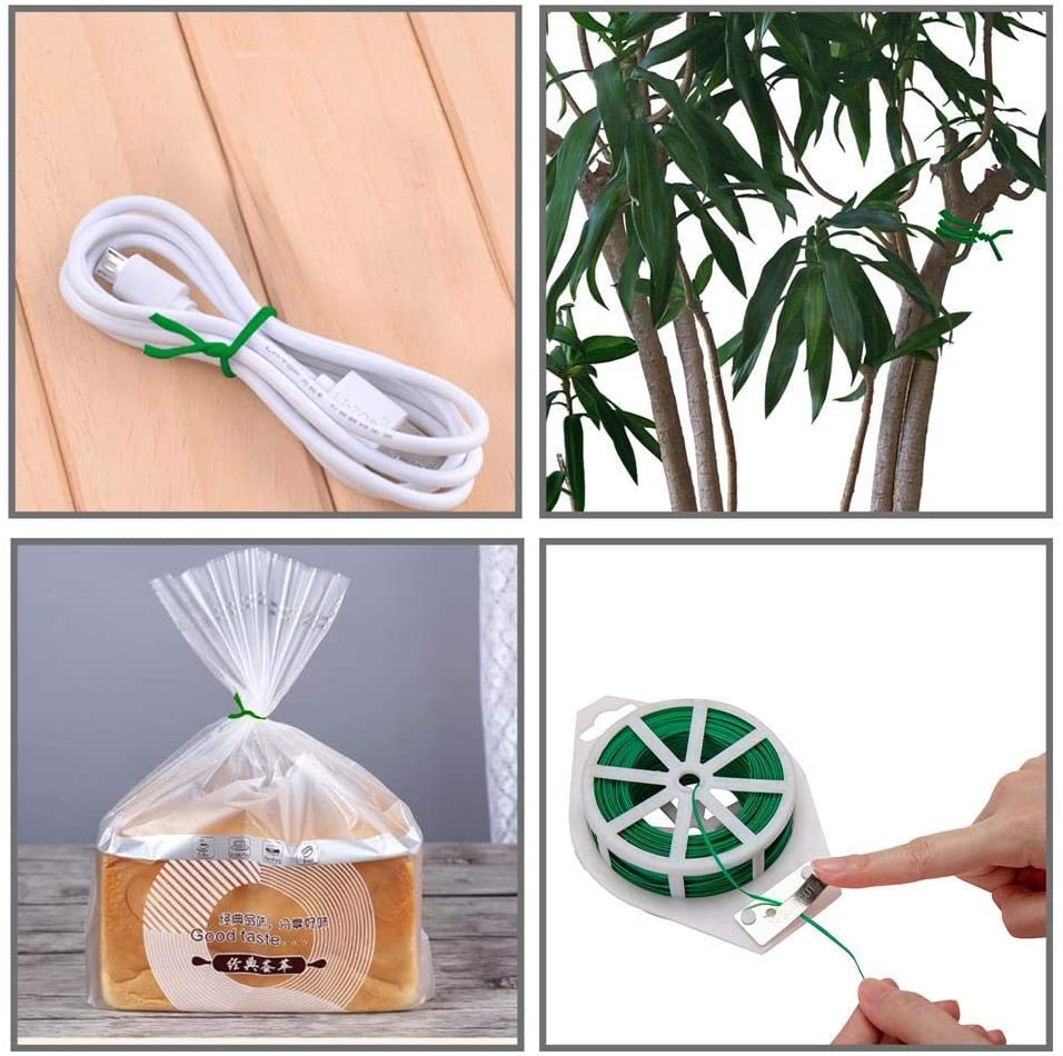 100ft (30m) Garden Tool Plant Twist Tie Roll with Cutter - Gardening, Training, and Cable Management