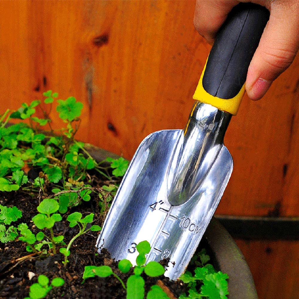 3-Piece 12'' Cast-Aluminum Gardening Tool Kit - Trowel, Transplant Trowel, Cultivator with Ergonomic Handles