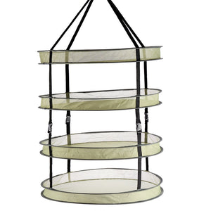 3ft (90cm) Herb Drying Rack - 4/6 Layer Foldable Hanging Mesh with Steel Rings
