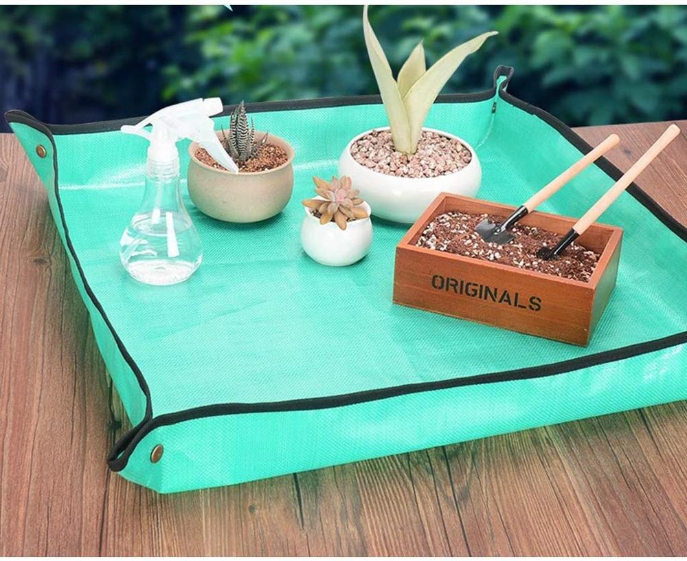 Waterproof Plant Repotting Mat - 50cm/68cm/100cm Square Potting Tarp for Indoor Use
