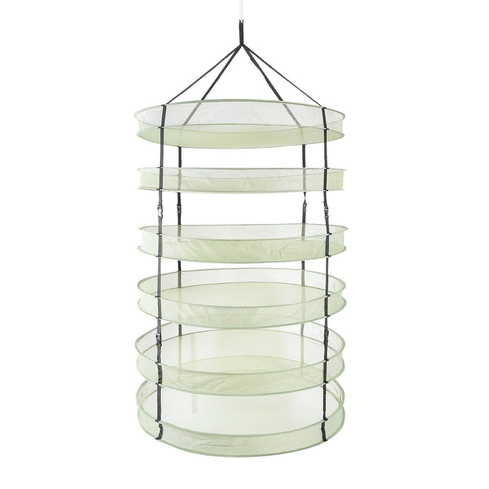 3ft (90cm) Herb Drying Rack - 4/6 Layer Foldable Hanging Mesh with Steel Rings
