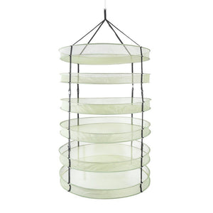 3ft (90cm) Herb Drying Rack - 4/6 Layer Foldable Hanging Mesh with Steel Rings
