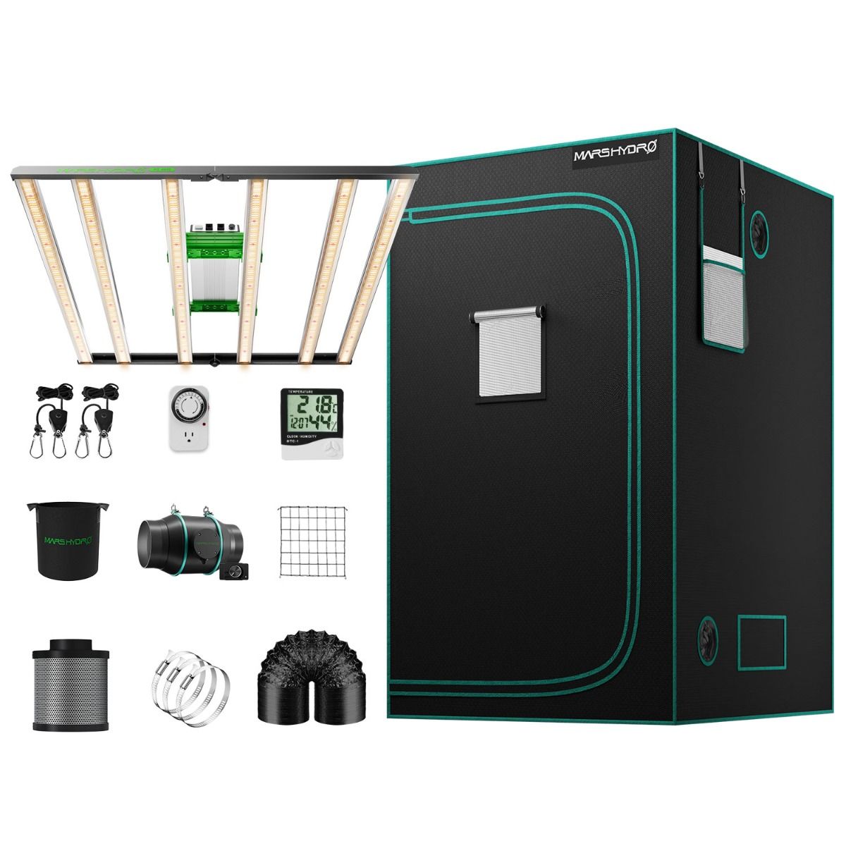 Mars Hydro FC 4800 Samsung EVO LED Grow Light + 4'x4' Full Grow Tent Kits