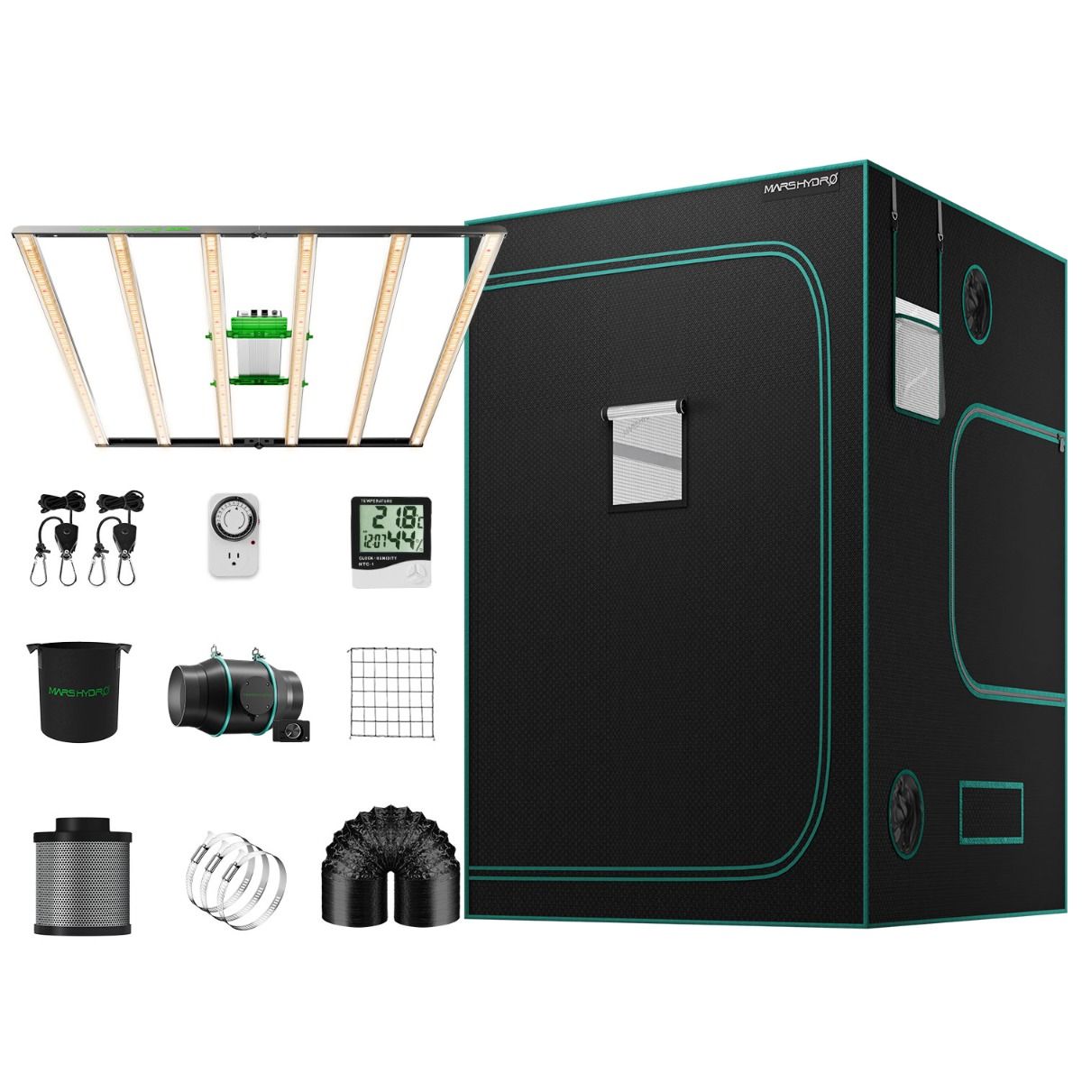 Mars Hydro Smart FC 6500-EVO Samsung LED Grow Light + 5'x5' Grow Tent Kits
