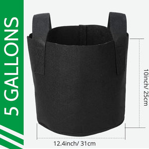 Growhouse Heavy Duty Grow Bags 1/2/3/5/7/10/20/30/40/50/100 Gallons