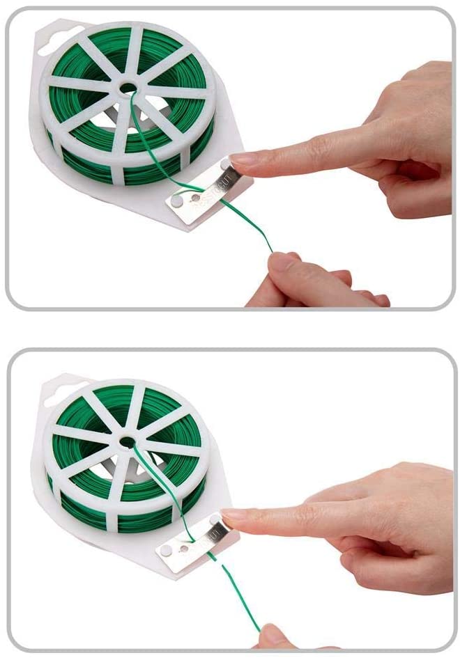 100ft (30m) Garden Tool Plant Twist Tie Roll with Cutter - Gardening, Training, and Cable Management