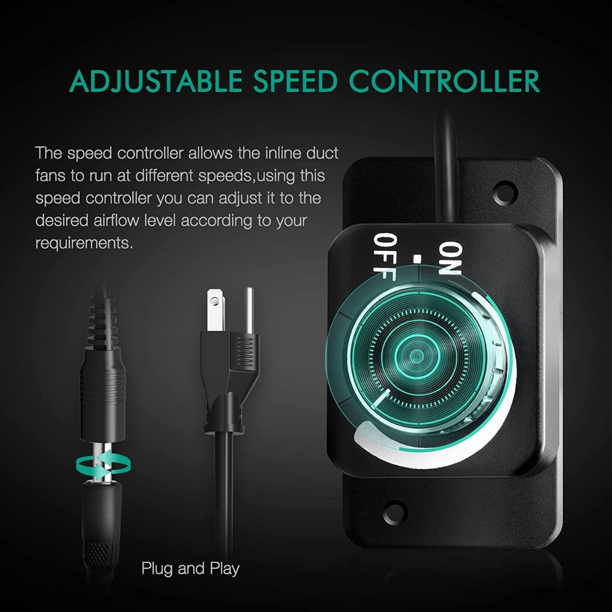 Mars Hydro 4 Inch Inline Duct Fan And Carbon Filter Combo With Speed Controller