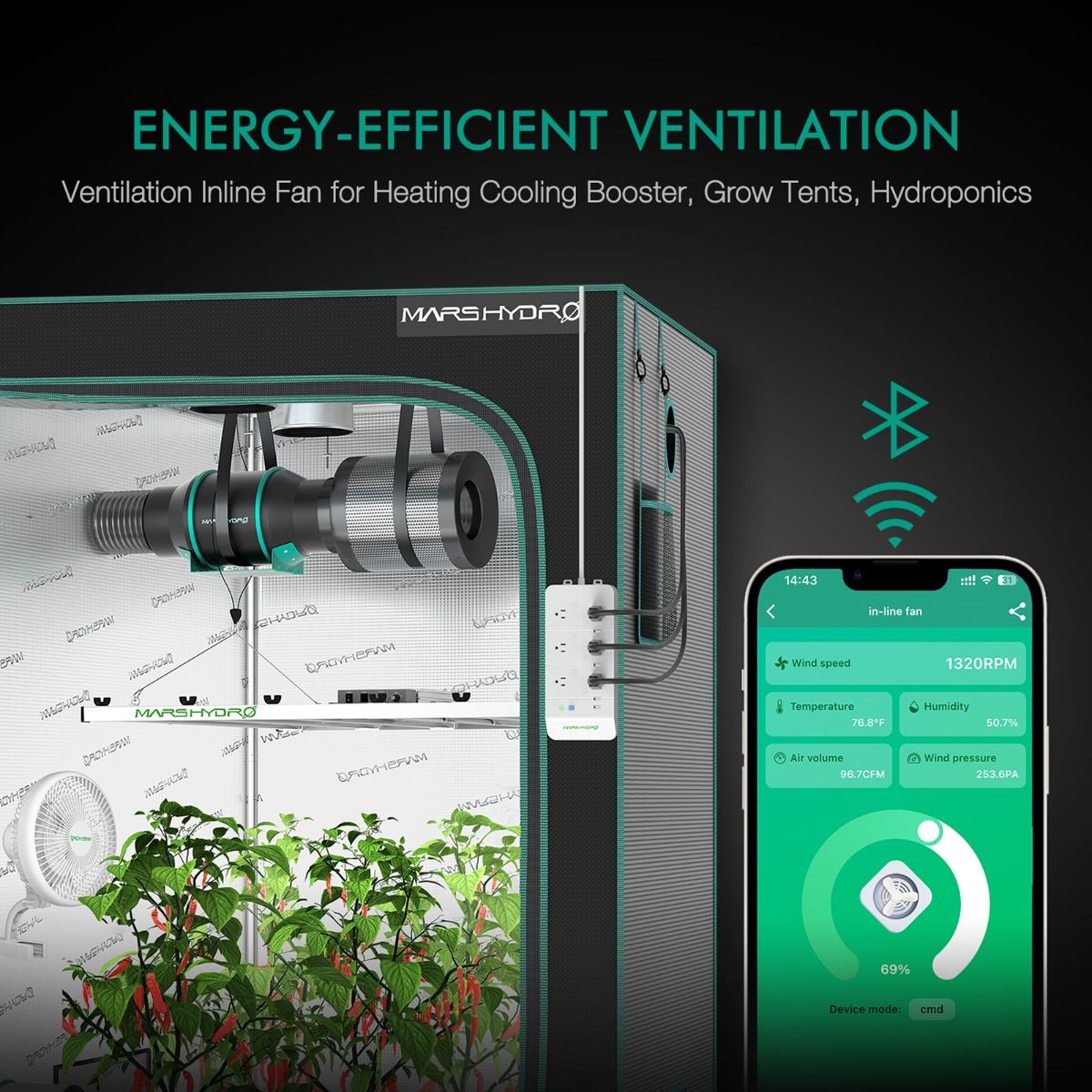 Mars Hydro iFresh 6-Inch Smart Inline Duct Fan