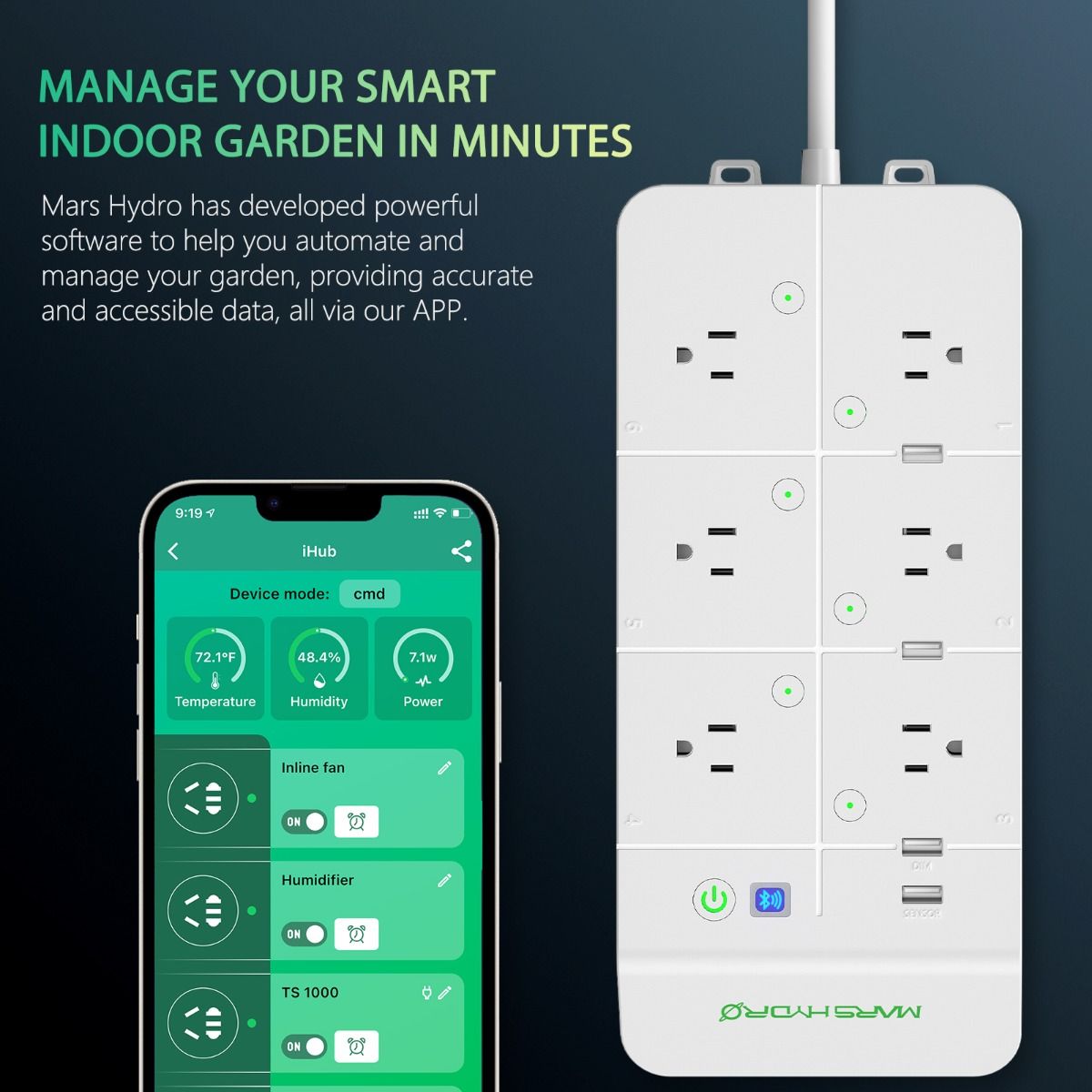 Mars Hydro iHub Smart Power Strip For Smart Indoor Grow