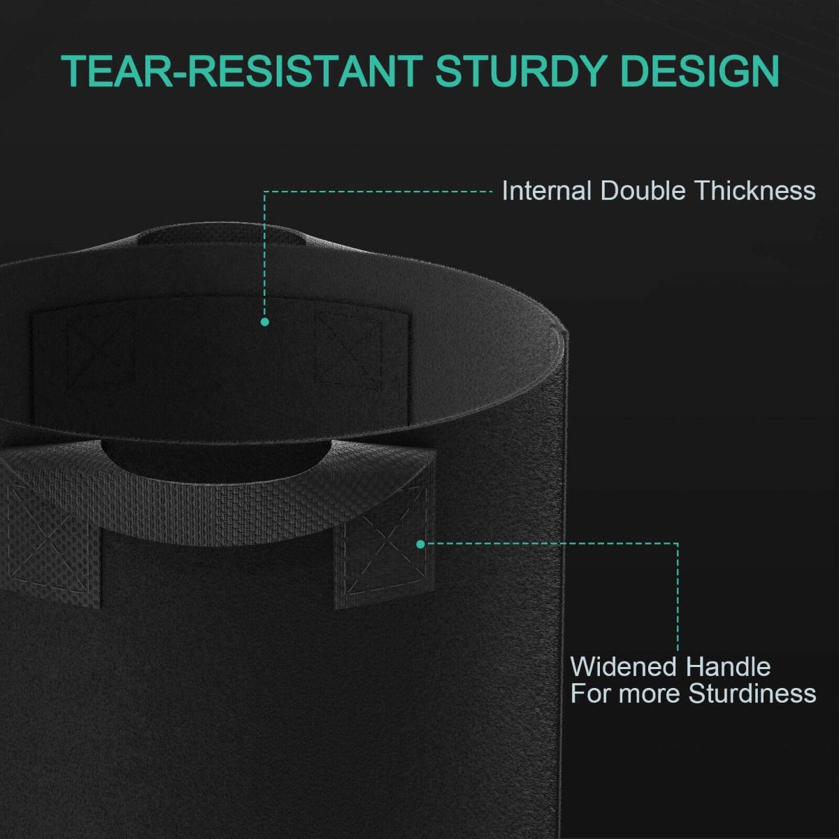 Mars Hydro 5 Gallon Fabric Grow Pot Plant Container (5 Packs)