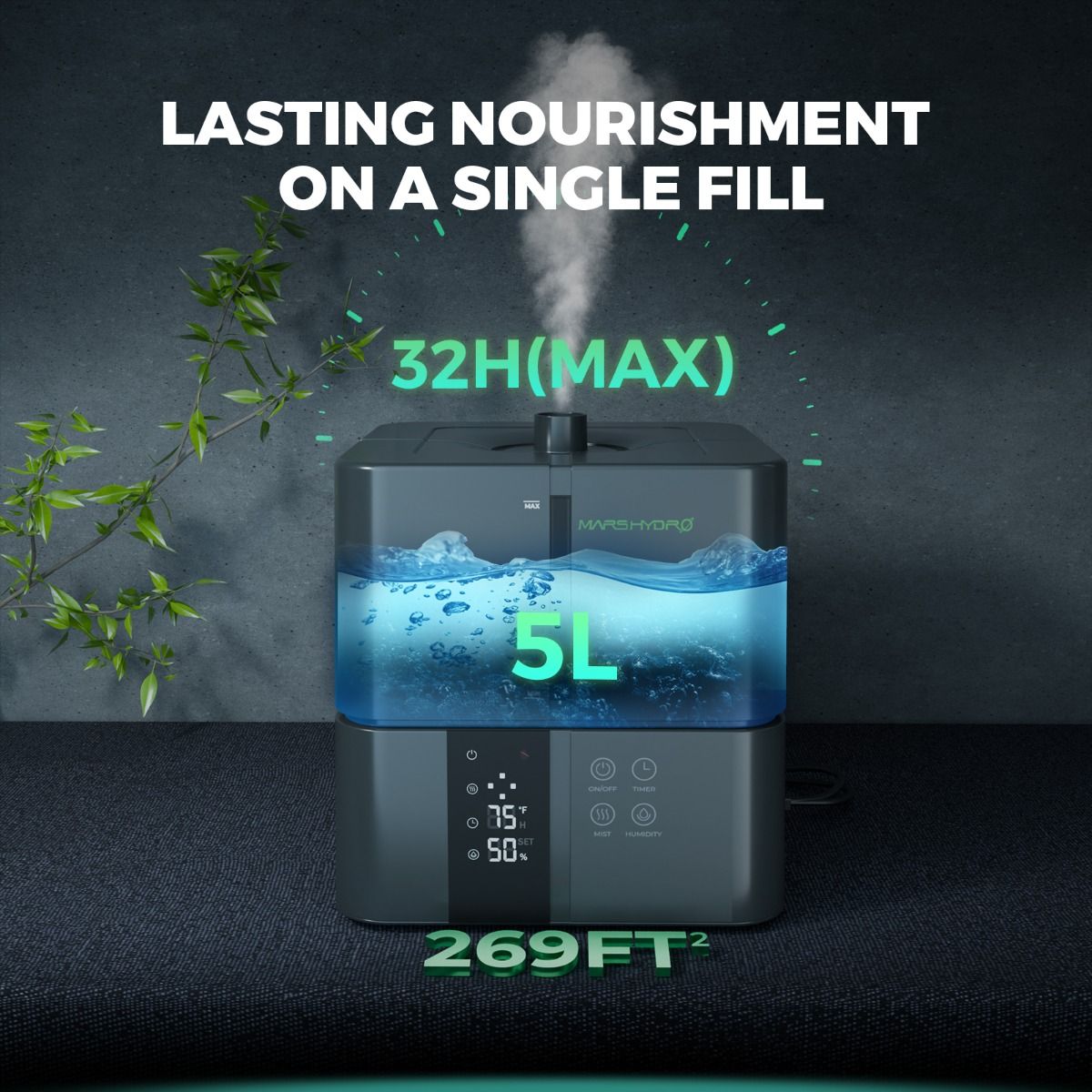 Mars Hydro 5L Ultrasonic Cool Mist Plant Humidifier