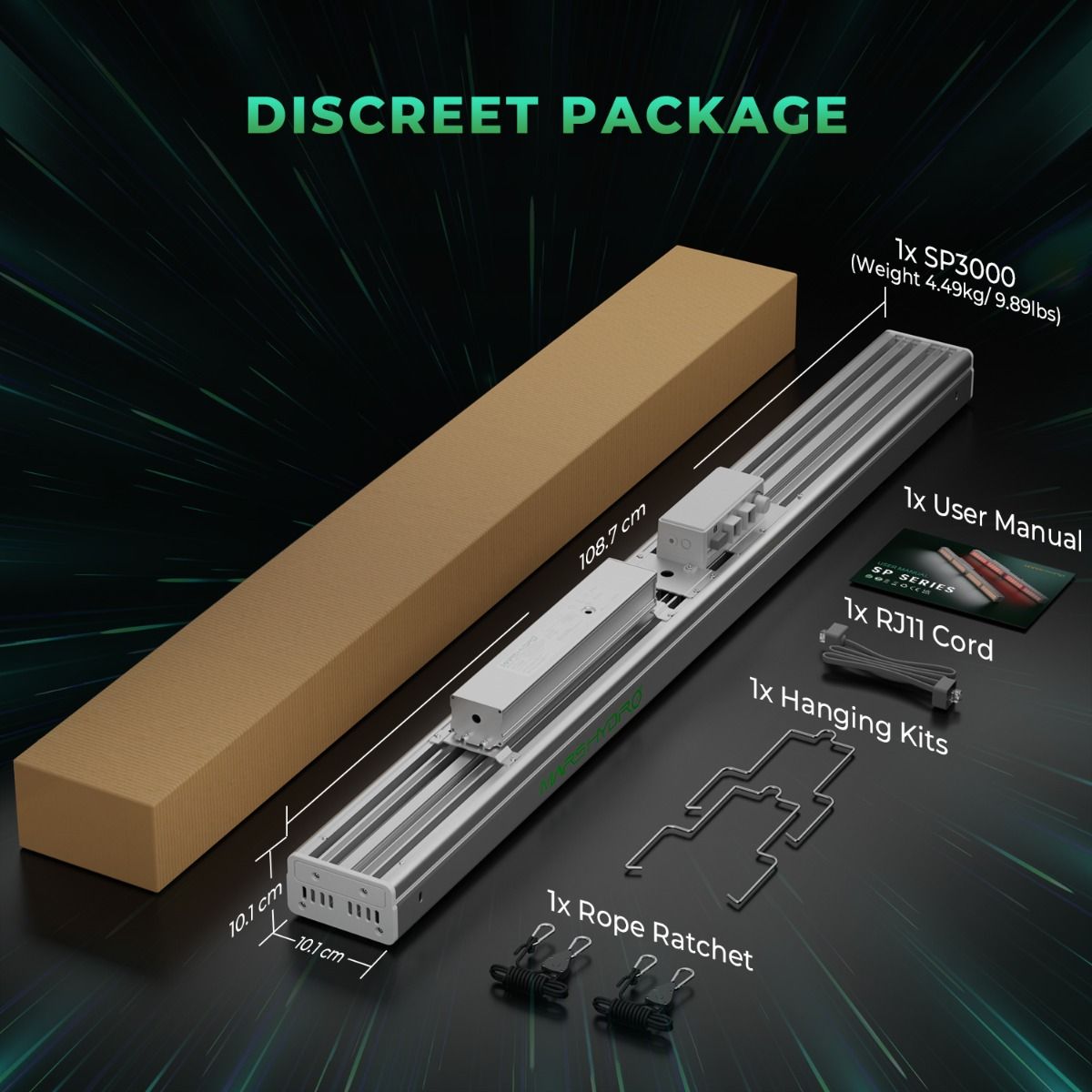2024 NEW Mars Hydro SP 3000 300W LED Grow Light Greenhouse Edition