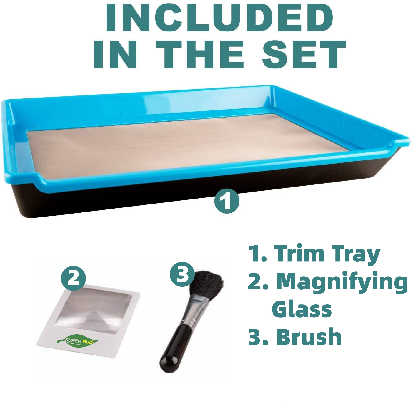 2-in-1 Trimming Tray Set with 150 Micron Mesh - Harvest Trim Bin for Buds, Herbs, and Flowers