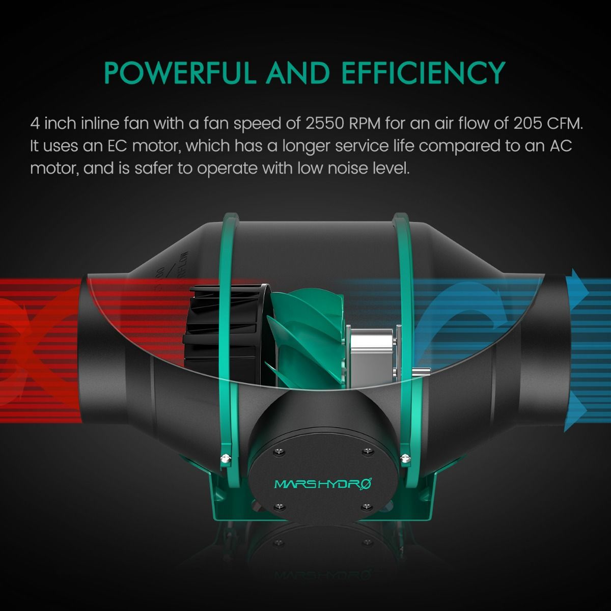 Mars Hydro 4 Inch Inline Duct Fan with Speed Controller
