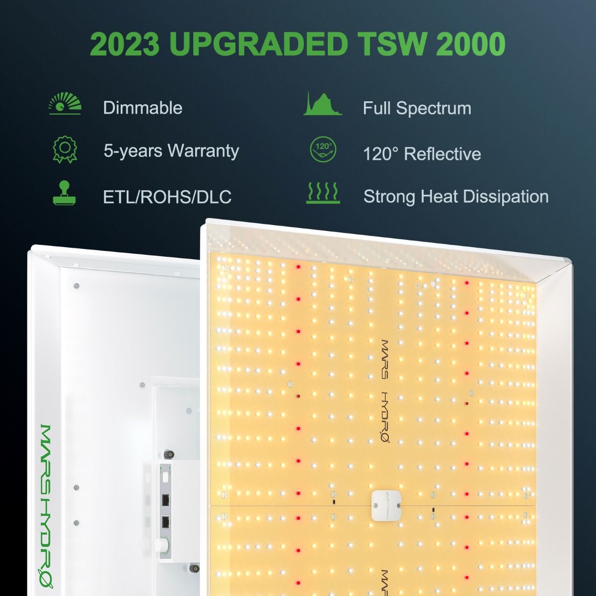 Mars Hydro TSW 2000 LED Grow Light + 4'X4'(120X120CM) Grow Tent Kits+6” iFresh Full Fan Kits