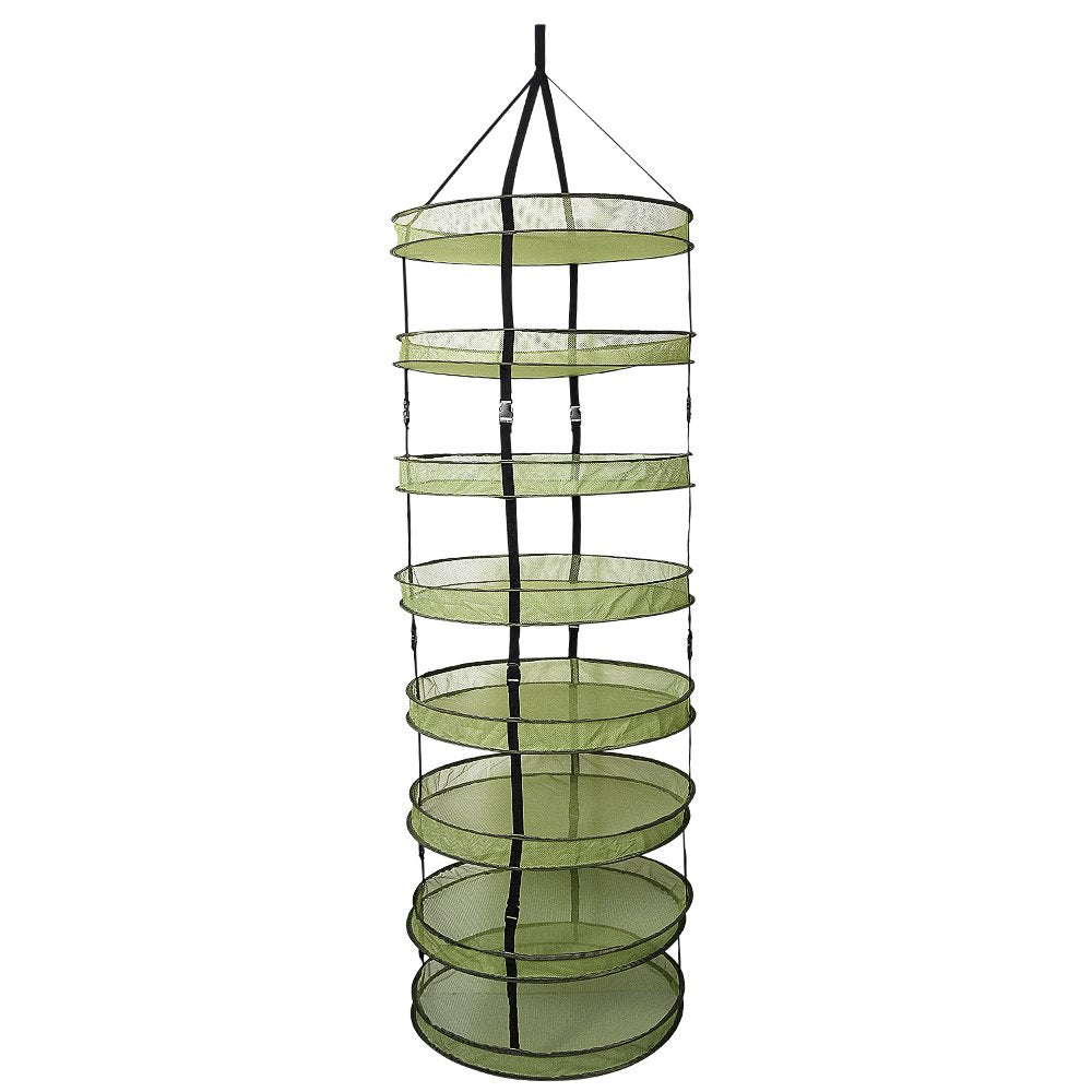 2ft (24'') Hanging Drying Rack - 4/6/8 Layer Detachable Collapsible Mesh for Herbs and Buds