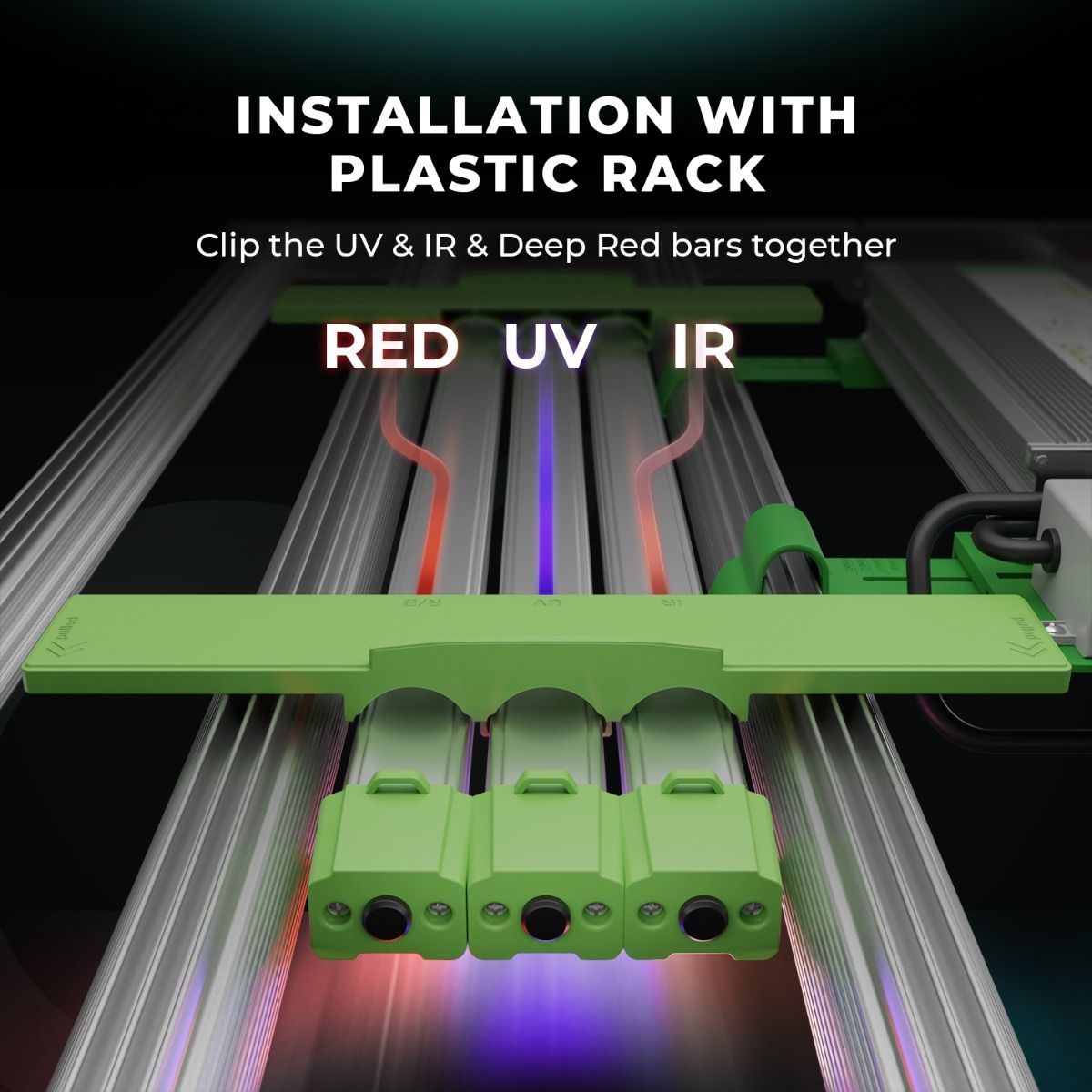 Mars Hydro Adlite UV30+IR15+Deep Red R30 Supplemental LED Grow Light Bars with 3 Timers and Adlite Mounting Bracket