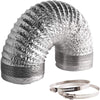 4'' (100mm) 8FT Aluminum Foil Ducting with Clamps - HVAC and Grow Tent Ventilation
