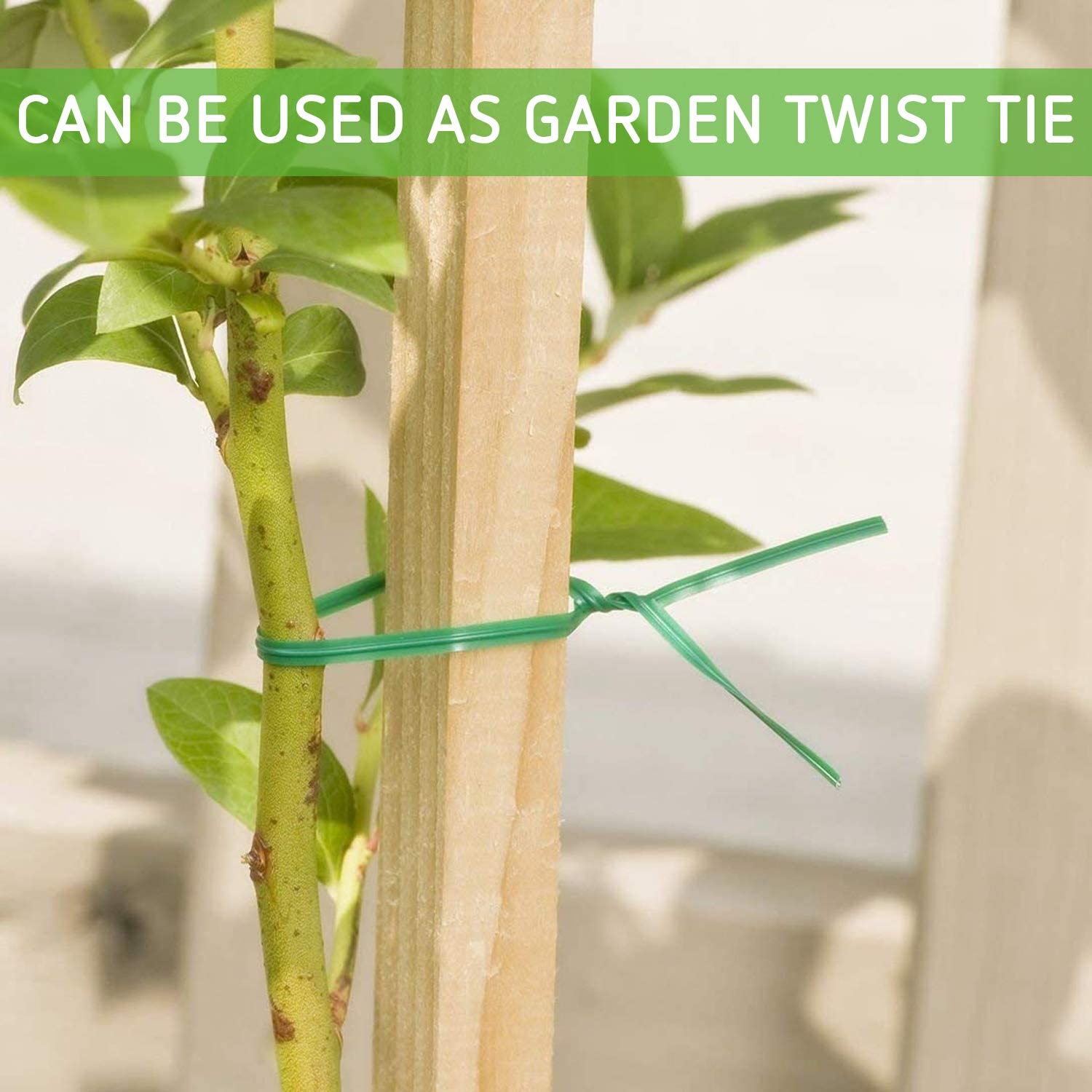 100ft (30m) Garden Tool Plant Twist Tie Roll with Cutter - Gardening, Training, and Cable Management