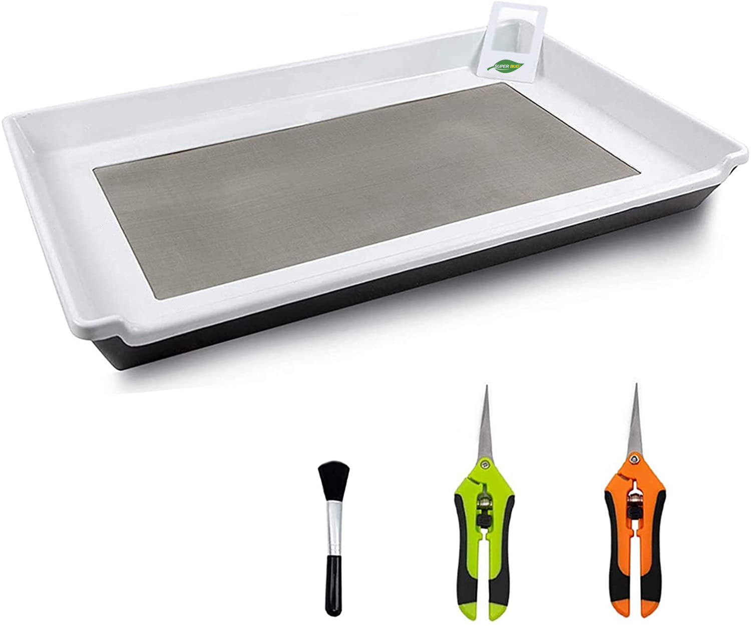 2-in-1 Trimming Tray Set with 150 Micron Mesh - Harvest Trim Bin for Buds, Herbs, and Flowers