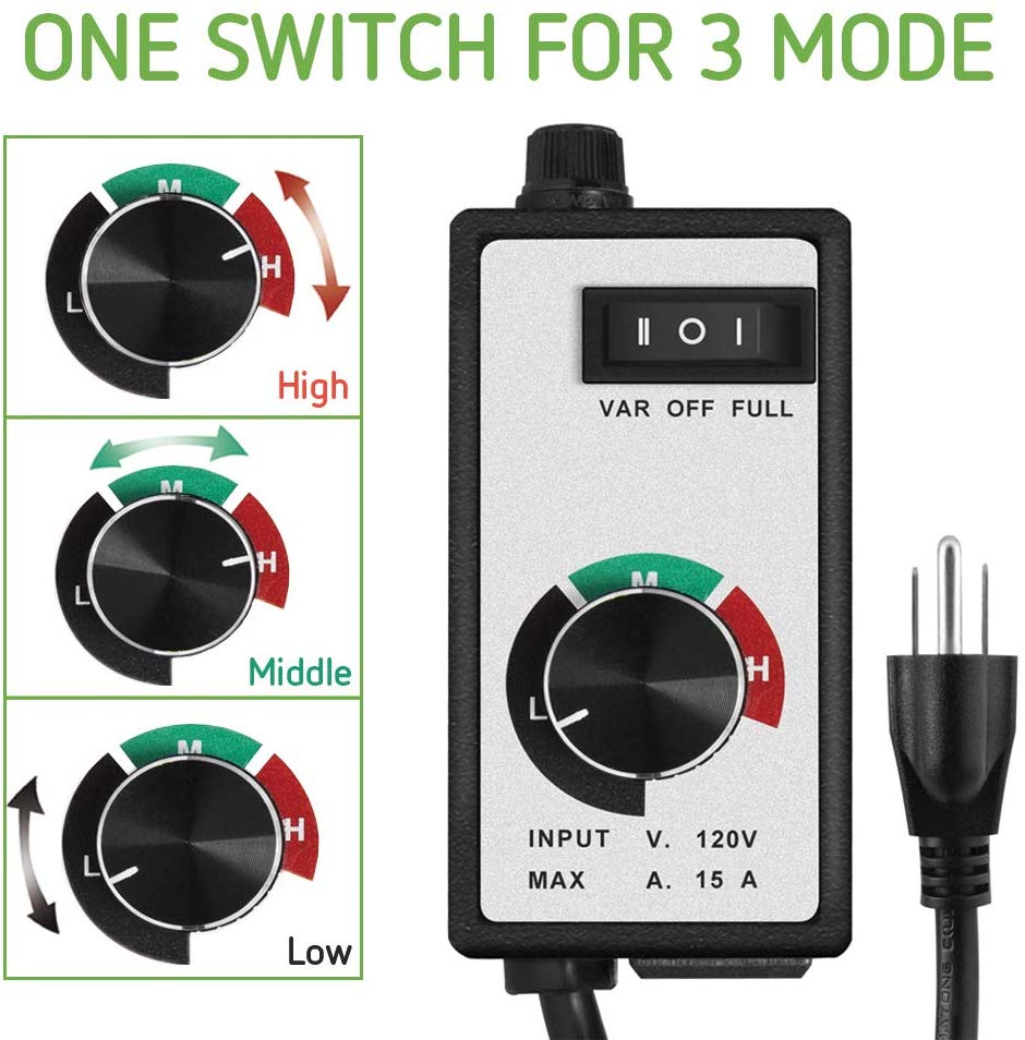 Variable Vent Fan Speed Controller for Inline Duct Fans - EU/US Plug