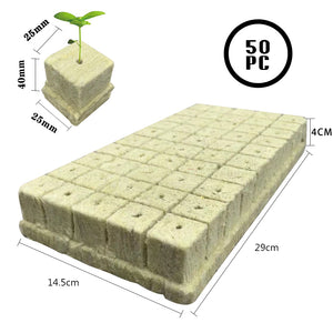 Growhouse Rock Wool Starter Plugs - Hydroponic Seedling Grow Cubes