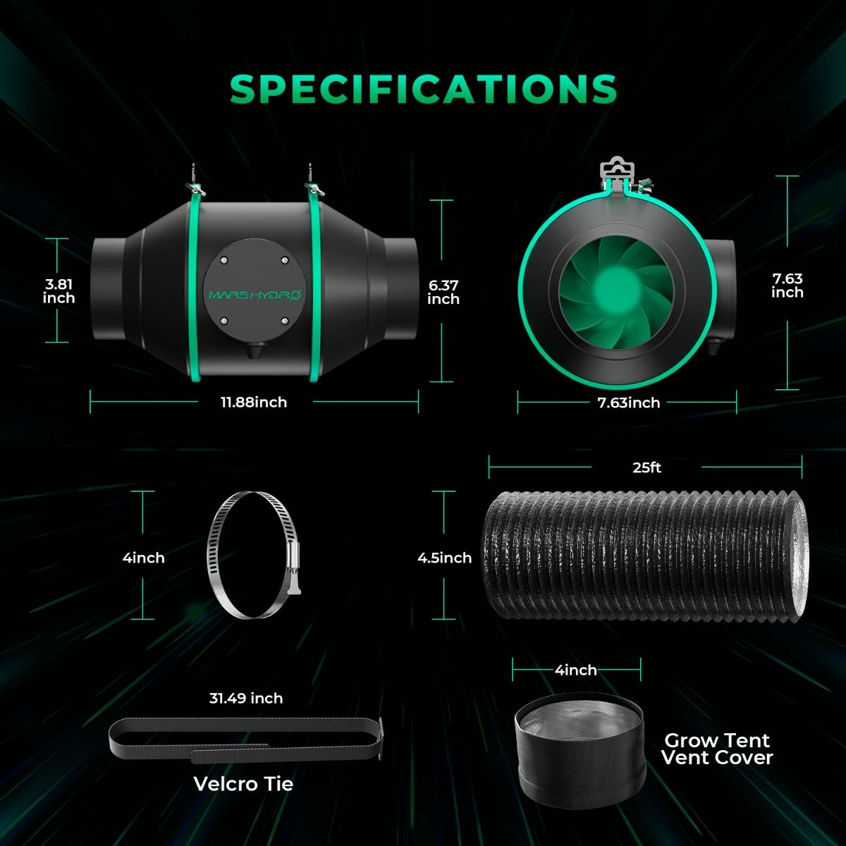 Mars Hydro 4-Inch iFresh smart Fan Complete Kit