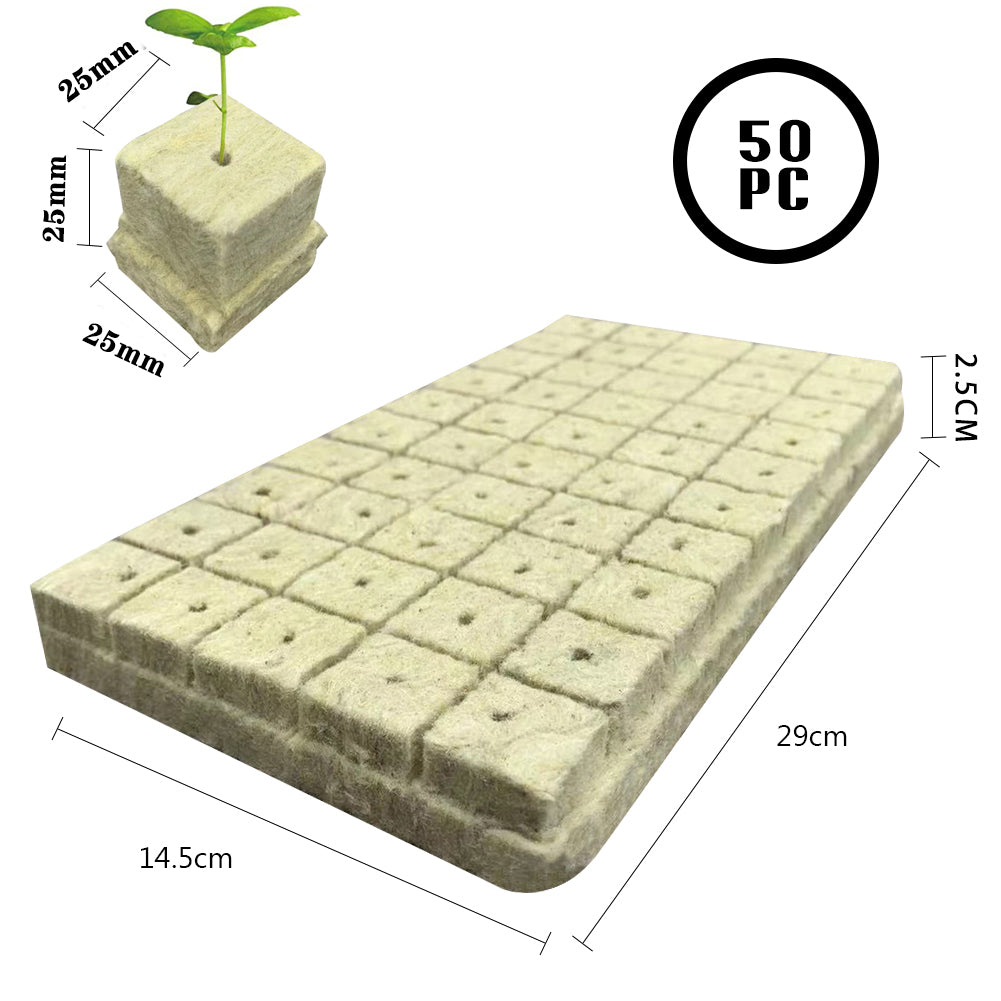 Growhouse Rock Wool Starter Plugs - Hydroponic Seedling Grow Cubes