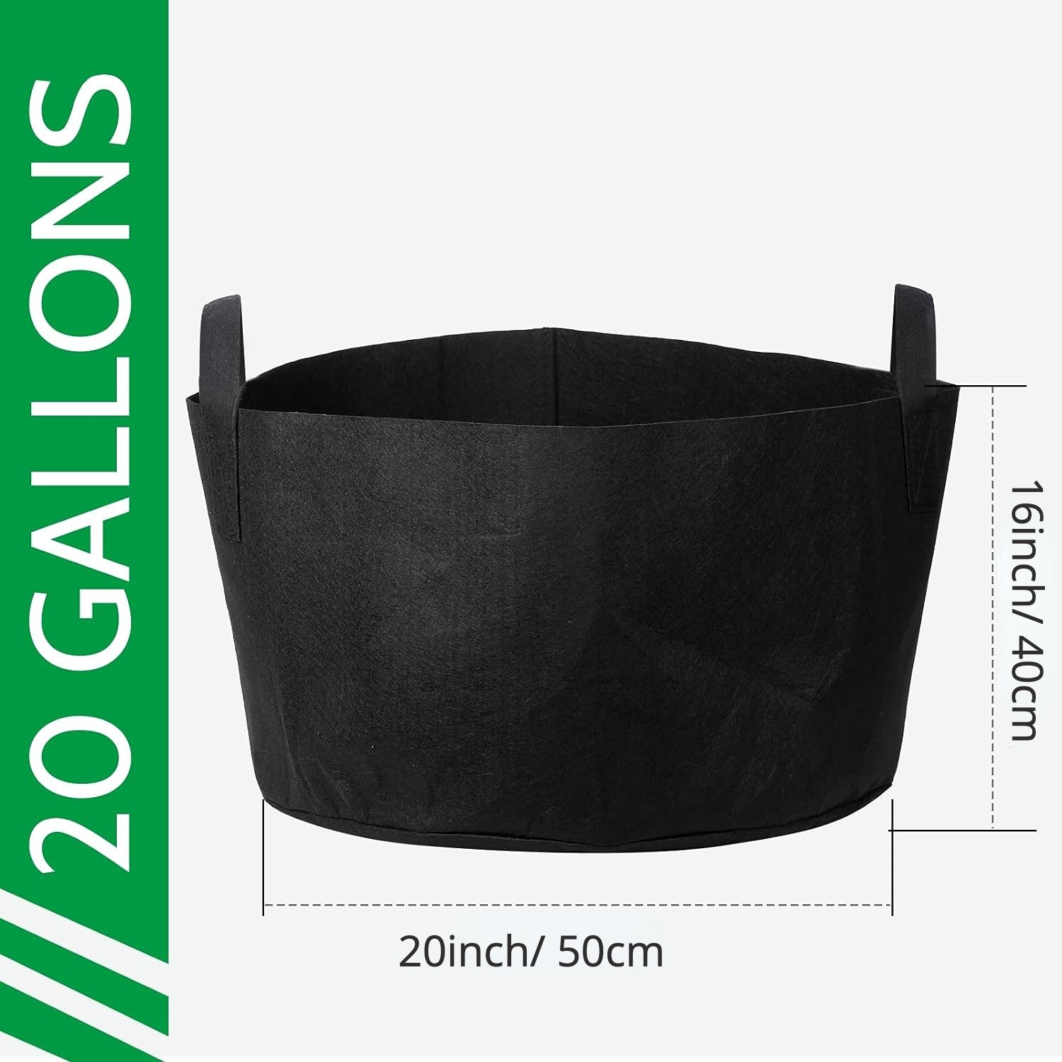 Growhouse Heavy Duty Grow Bags 1/2/3/5/7/10/20/30/40/50/100 Gallons