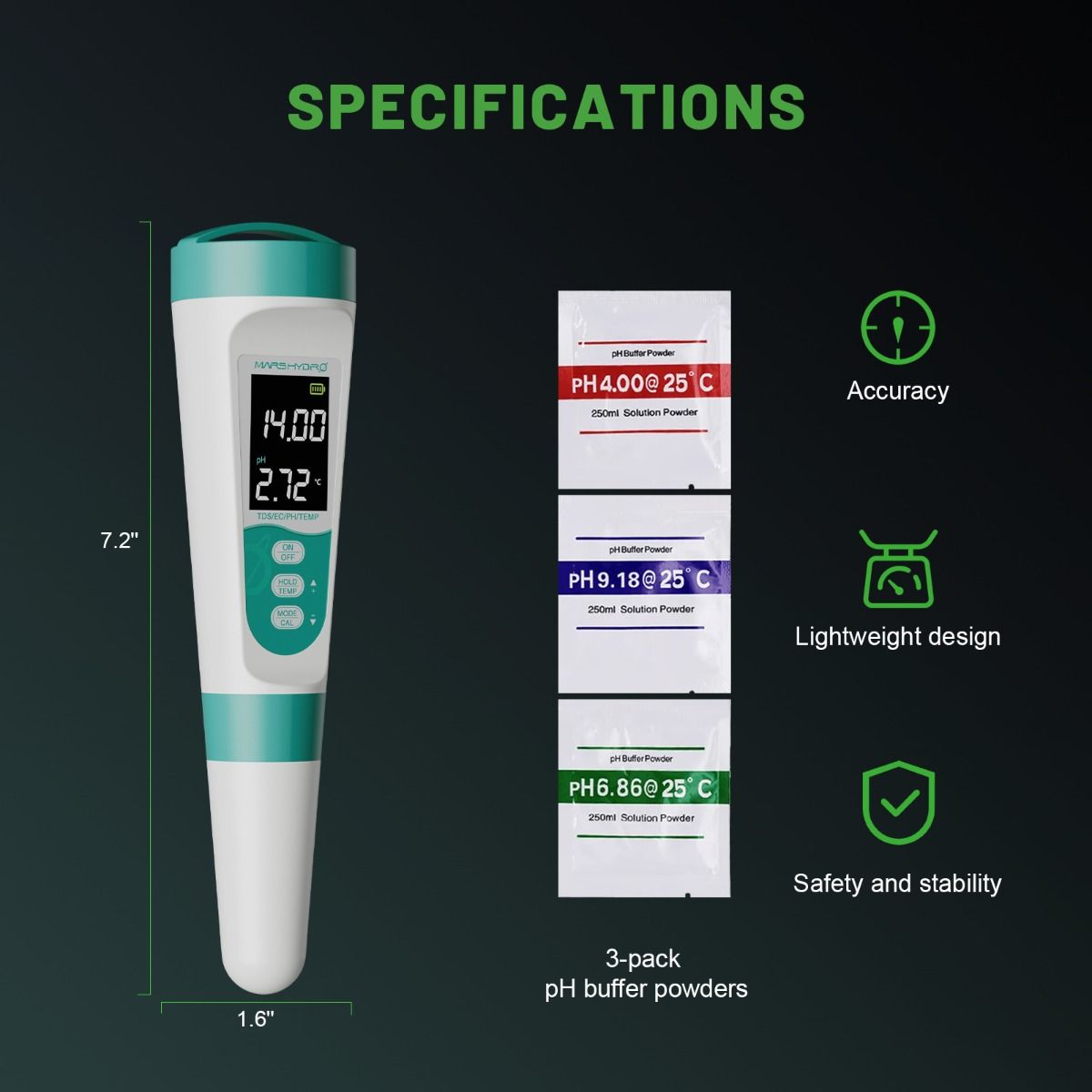 Mars Hydro pH and TDS Meter Combo For Hydroponics