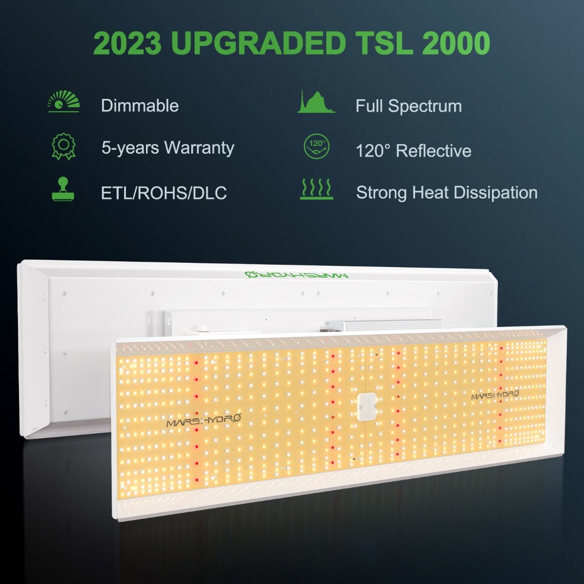 Mars Hydro TSL 2000 LED Grow Light + 2'X4'(60X120CM) Grow Tent Kits+4” iFresh Full Fan Kits