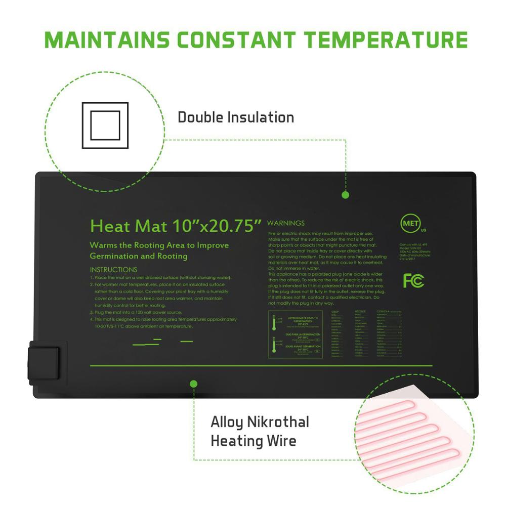 Durable Waterproof Seedling Heat Mat - Sizes 10''x20'', 20''x20'', 48''x20'' for Hydroponics, seedlings and clones