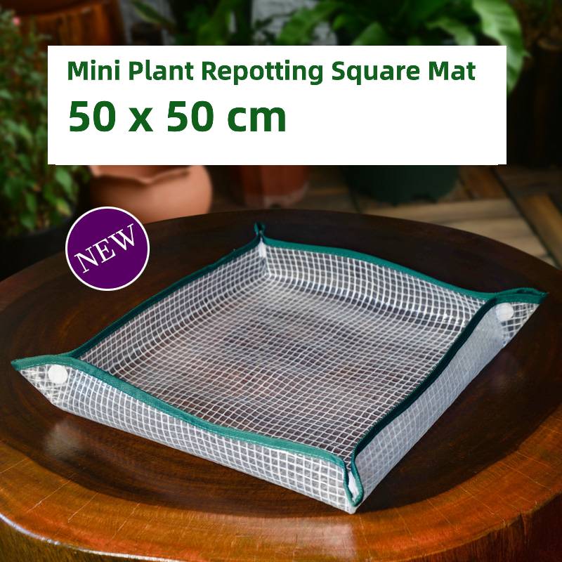 Waterproof Plant Repotting Mat - 50cm/68cm/100cm Square  Potting Tarp for Indoor Use
